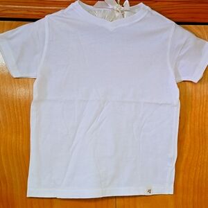 Burts Bees Kids basic white v-neck t-shirt size 4T